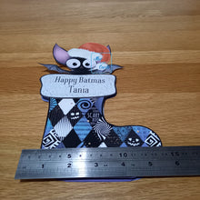 Load image into Gallery viewer, Bat and Christmas stocking pop out card