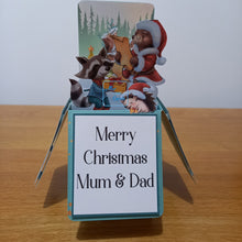 Load image into Gallery viewer, Cute Christmas animal pop up box card