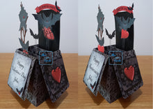 Load image into Gallery viewer, Vampire bat with anatomical OR cute hearts pop up box card