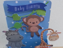 Load image into Gallery viewer, Jungle animal pop up box card for a baby