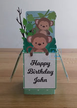 Load image into Gallery viewer, Jungle monkey pop up box card