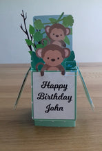 Load image into Gallery viewer, Jungle monkey pop up box card