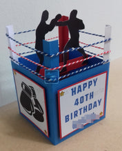 Load image into Gallery viewer, Boxing ring with boxers pop up box card