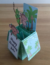 Load image into Gallery viewer, Jungle monkey pop up box card