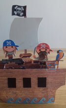 Load image into Gallery viewer, Pirate ship pop up box card