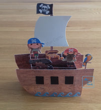 Load image into Gallery viewer, Pirate ship pop up box card