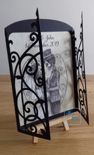 Load image into Gallery viewer, Gothic skeleton wedding couple ornate gatefold card