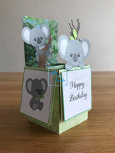 Load image into Gallery viewer, pop up box card with koalas