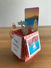 Load image into Gallery viewer, Retro vintage summer surfing pop up box card