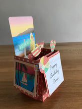 Load image into Gallery viewer, Retro vintage summer surfing pop up box card