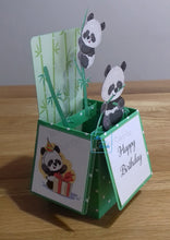 Load image into Gallery viewer, Panda pop up box 3d card