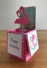 Load image into Gallery viewer, Flamingo pop up box card