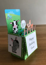 Load image into Gallery viewer, Farm animal pop up box card