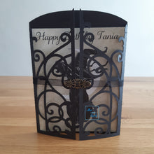 Load image into Gallery viewer, Pagan witch's cat ornate gatefold card.