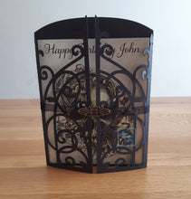 Load image into Gallery viewer, Gothic skull ornate gatefold card