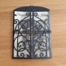 Load image into Gallery viewer, Male Gothic skull ornate gatefold card