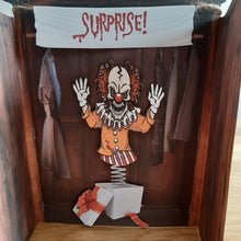Load image into Gallery viewer, Closet wardrobe monster card - horror clown or evil bear