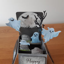 Load image into Gallery viewer, Ghost and graveyard pop up box card