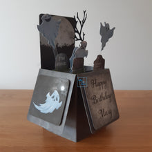 Load image into Gallery viewer, Ghost and graveyard pop up box card