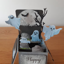 Load image into Gallery viewer, Ghost and graveyard pop up box card
