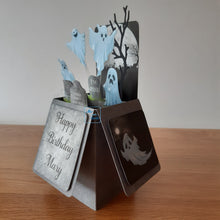 Load image into Gallery viewer, Ghost and graveyard pop up box card