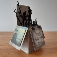 Load image into Gallery viewer, Zombie horror graveyard pop up box card