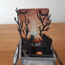 Load image into Gallery viewer, Witch cauldron 3d pop up box card