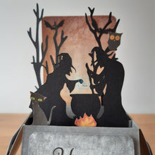 Load image into Gallery viewer, Witch cauldron 3d pop up box card