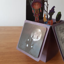 Load image into Gallery viewer, Witch, cat and cauldron pop up box card