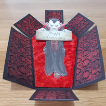 Load image into Gallery viewer, Exploding box card coffin with vampire
