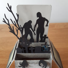 Load image into Gallery viewer, Zombie horror graveyard pop up box card