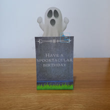 Load image into Gallery viewer, Ghost and gravestone pop out card