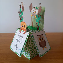 Load image into Gallery viewer, Owl pop up box card