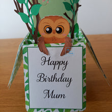 Load image into Gallery viewer, Owl pop up box card
