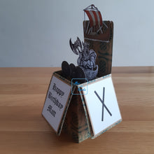 Load image into Gallery viewer, Celtic / Viking ship pop up box card