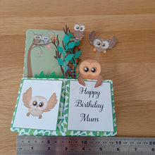 Load image into Gallery viewer, Owl pop up box card