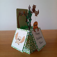 Load image into Gallery viewer, Owl pop up box card