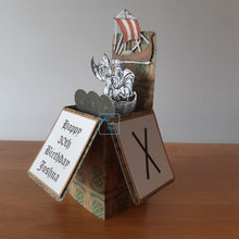 Load image into Gallery viewer, Celtic / Viking ship pop up box card