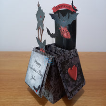 Load image into Gallery viewer, Vampire bat with anatomical OR cute hearts pop up box card