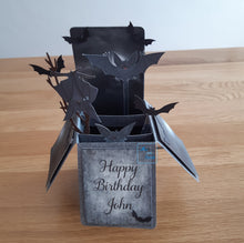 Load image into Gallery viewer, Vampire bat pop up box card
