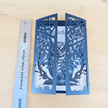 Load image into Gallery viewer, Owl tree gatefold card
