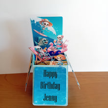 Load image into Gallery viewer, Summer skeleton pop up box card

