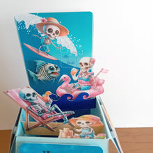 Load image into Gallery viewer, Summer skeleton pop up box card
