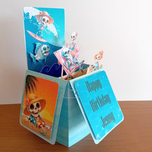 Load image into Gallery viewer, Summer skeleton pop up box card
