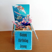 Load image into Gallery viewer, Summer skeleton pop up box card
