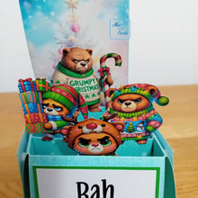 Load image into Gallery viewer, Grumpy Christmas bears pop up box card
