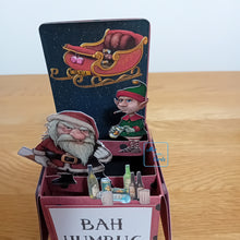 Load image into Gallery viewer, Grumpy, drunk Santa pop up box card
