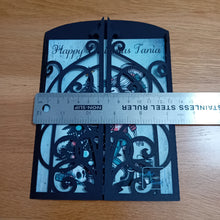 Load image into Gallery viewer, Goth girl Christmas gatefold card
