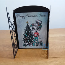 Load image into Gallery viewer, Goth girl Christmas gatefold card
