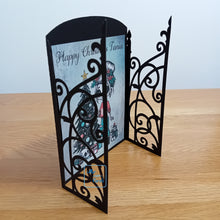 Load image into Gallery viewer, Goth girl Christmas gatefold card
